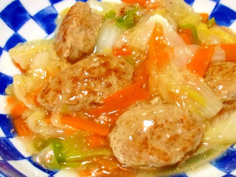 揚げない肉団子の中華風野菜あんかけ煮